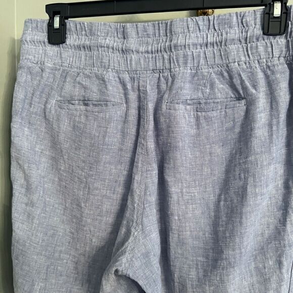 NWOT Women's Athleta Cabo Chambray Blue Linen Joggers Pants Size 12 - Picture 4 of 7